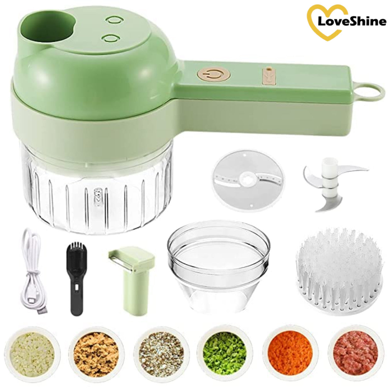 4 in 1 Portable Electric Vegetable Cutter Set