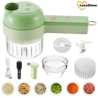 4 in 1 Portable Electric Vegetable Cutter Set