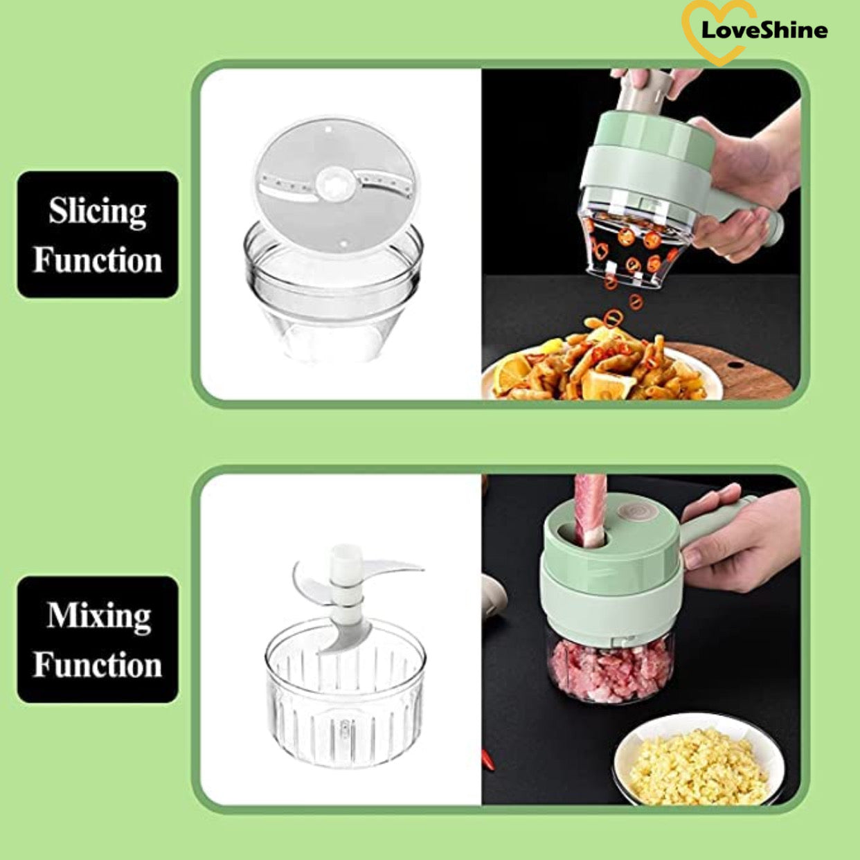 4 in 1 Portable Electric Vegetable Cutter Set