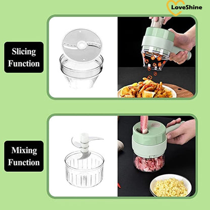 4 in 1 Portable Electric Vegetable Cutter Set