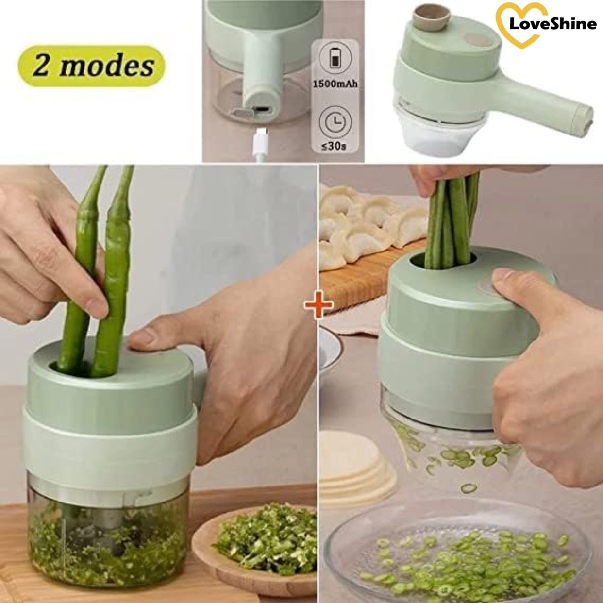 4 in 1 Portable Electric Vegetable Cutter Set